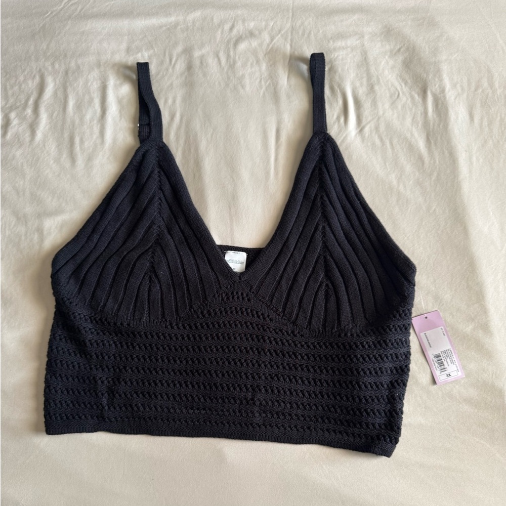 Wild Fable black crochet cropped tank